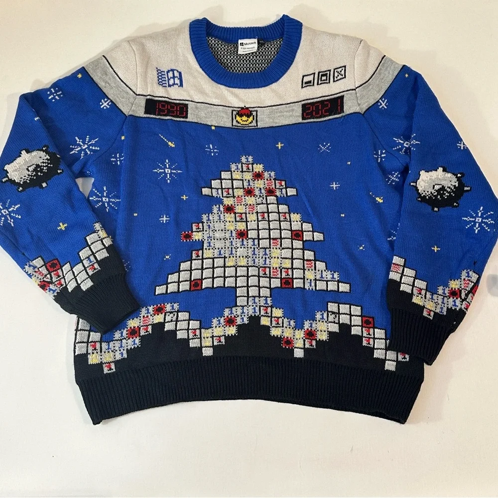 MICROSOFT RETRO MINESWEEPER CHRISTMAS SWEATER